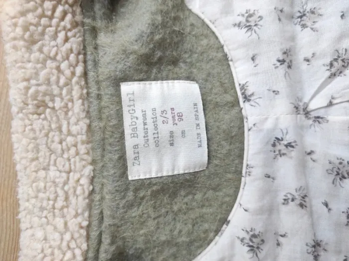 Manteau Zara style caban – vert pâle – 3 ans - photo numéro 2