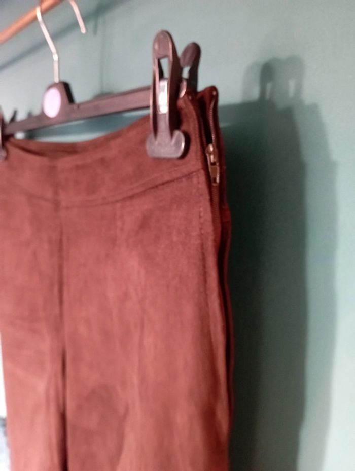 Pantalon suedine marron foncé - photo numéro 3
