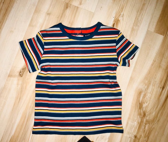 T shirt raye multi color neuf