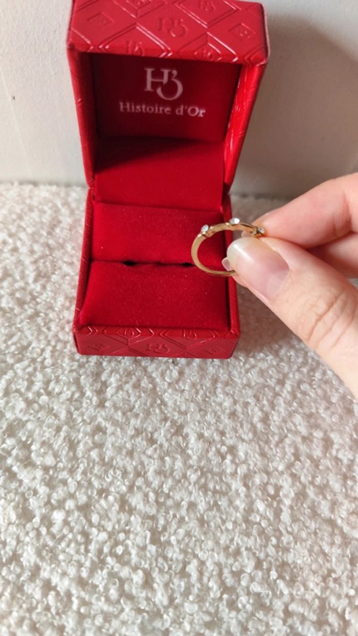 Bague dorée et strass - 16mm - photo numéro 3