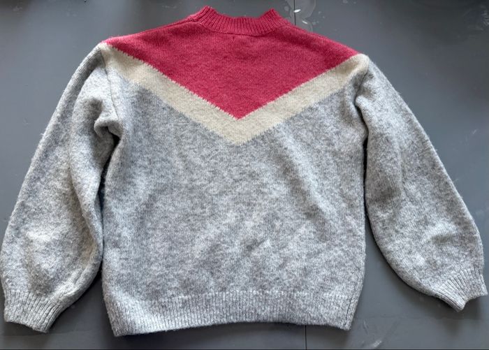 Pull fille Vert Baudet T 10 ans gris et rose