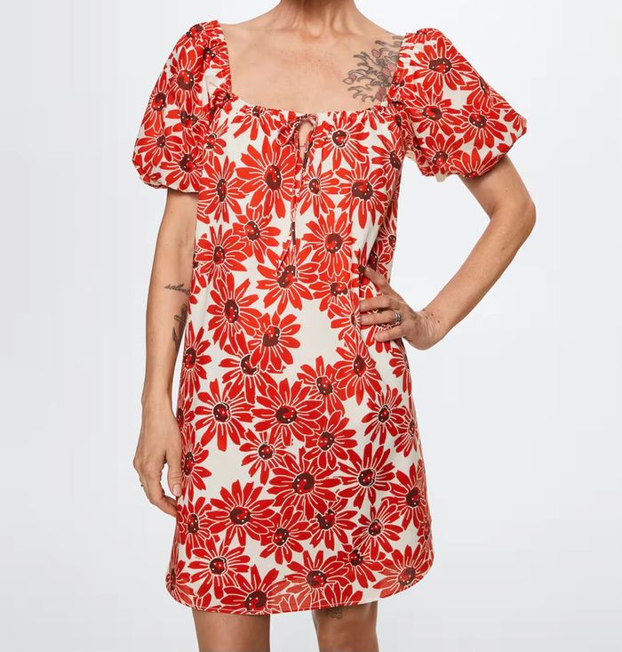 Robe fleurie en coton - Mango - photo numéro 4