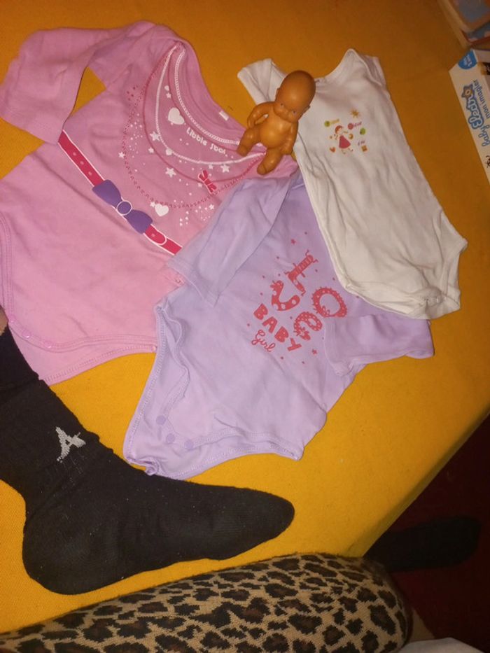 Lot 3 body 100%coton fille 2 a 3 ans jusqu'à 98cm - photo numéro 5