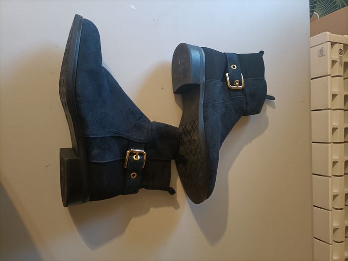 Bottines bleu marine et strench - photo numéro 2