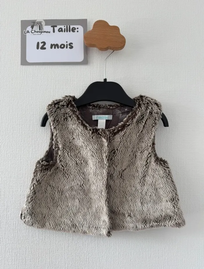 Gilet moumoute - taille 12 mois 🌸