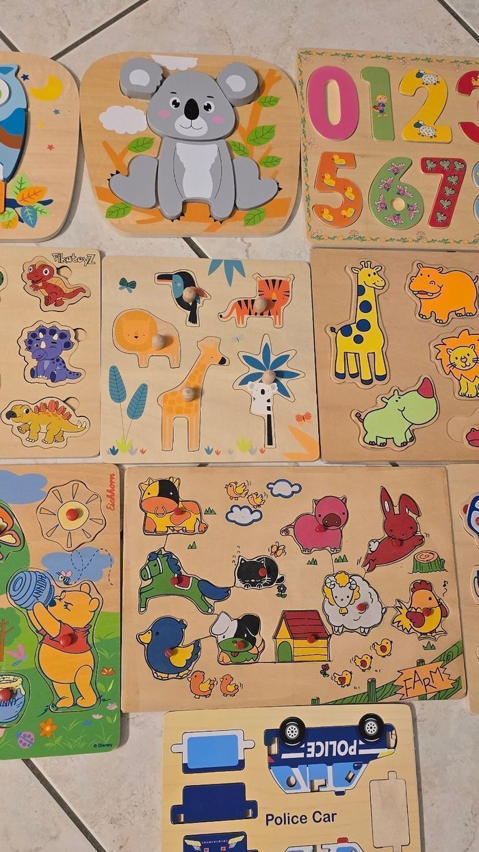 🥰🤩😍🎉🎉 superbe lot 10 puzzles en bois 😍🤩🥰 - photo numéro 3