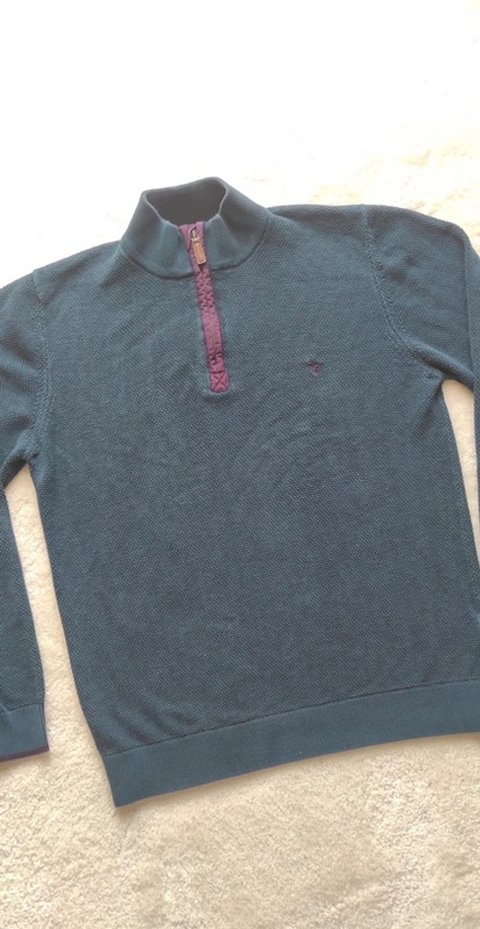Pull col montant avec zip au cou Carnet de Vol L bleu Marine - photo numéro 3