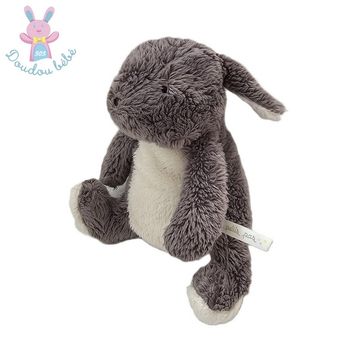 Doudou Lapin gris blanc A petits pas MOULIN ROTY