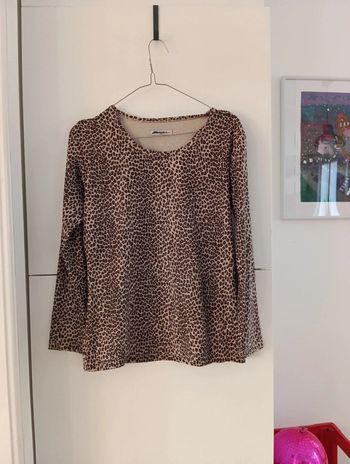 Top manches longues vintage léopard