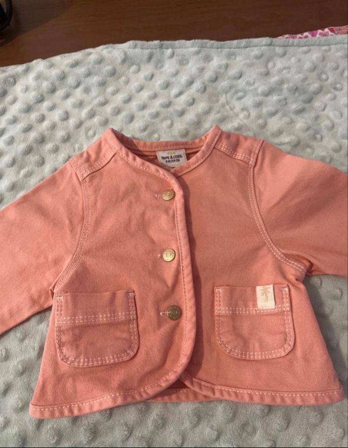 Veste en jean rose bebe 3 mois tape à l’œil - photo numéro 2