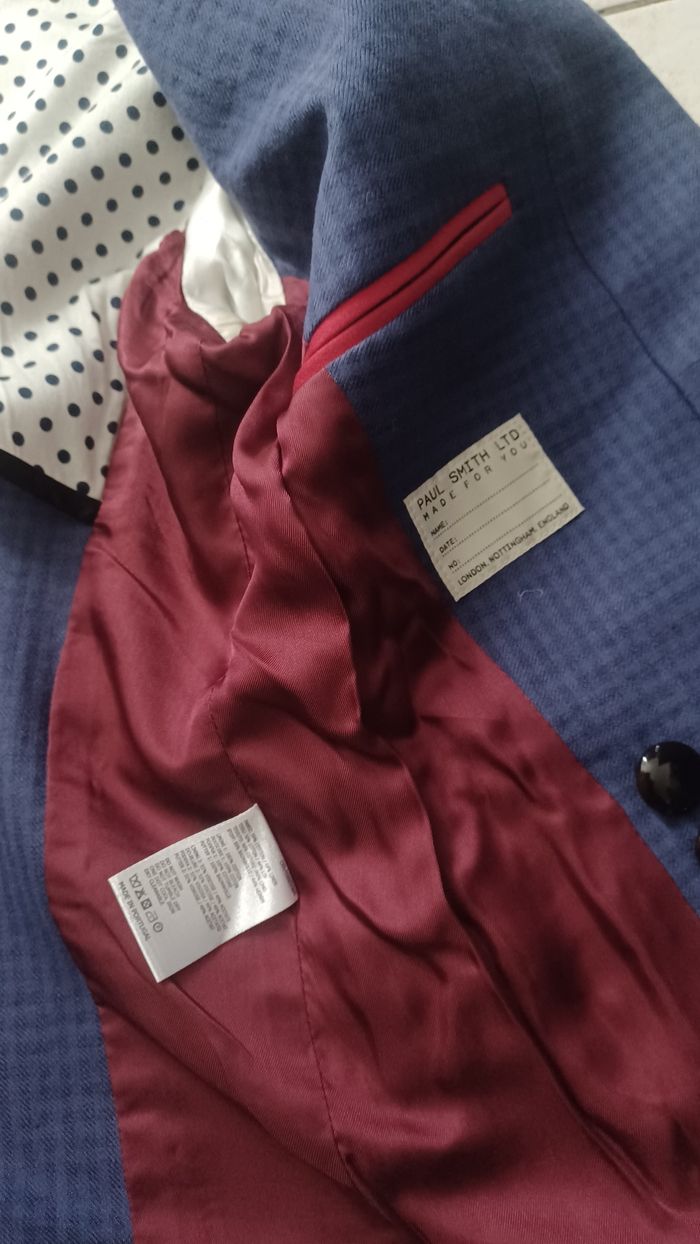 Veste de costume ou blazers homme 42 de marque oaul Smith bleu à carreau très bon état - photo numéro 4