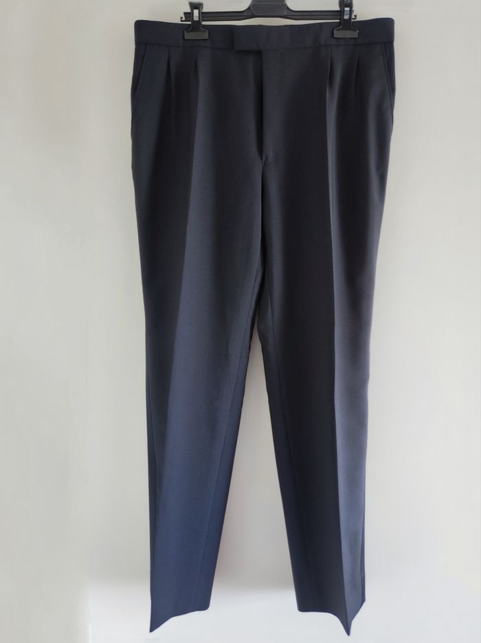 Costume smoking 2 pièces noir bleu nuit laine Vintage / Torrente - 46/XXXL - photo numéro 8