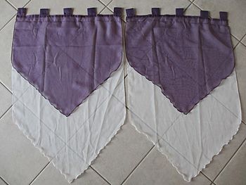 Lot de 2 vitrages 59 x 90 cm violets et blancs