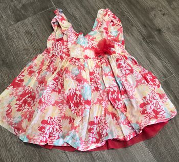 Robe rouge doublée en tulle rouge 12 mois