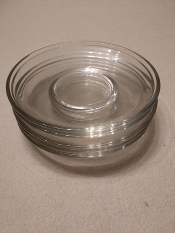 5 sous tasses en verre transparent