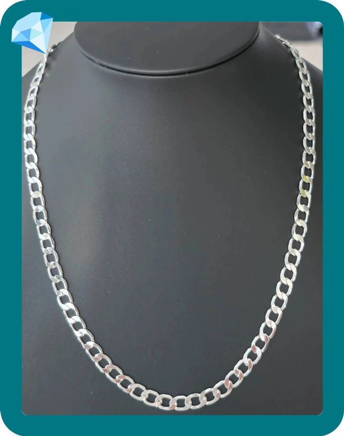 Collier maille gourmette 6mm 50cm plaquage argent