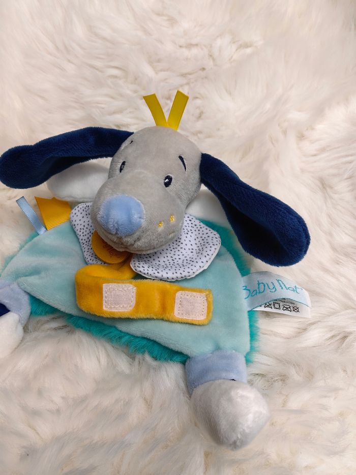 Doudou semi plat attache sucette Chien Pépin Bn0446 Baby Nat - photo numéro 2