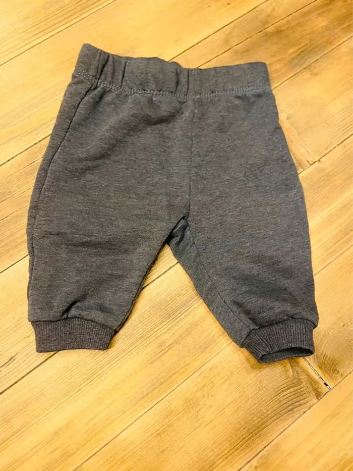 Ensemble gilet zippé et jogging gris 6 mois - photo numéro 2