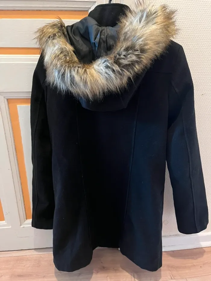 Manteau zip avec capuche fourrure Made In Italy taille S - photo numéro 2