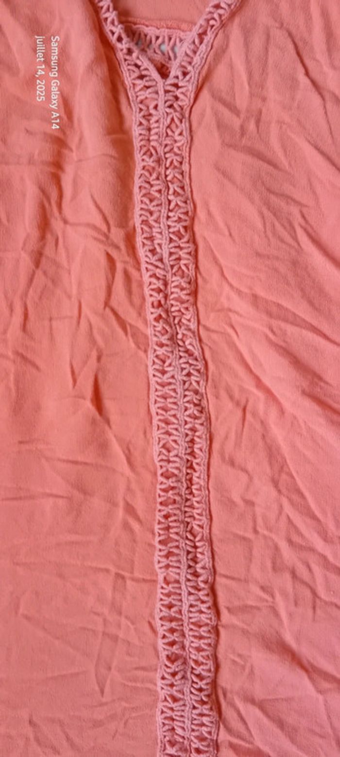 Tunique sans manches assymetrique bandes ajourées rose femme XL camaïeu - photo numéro 14