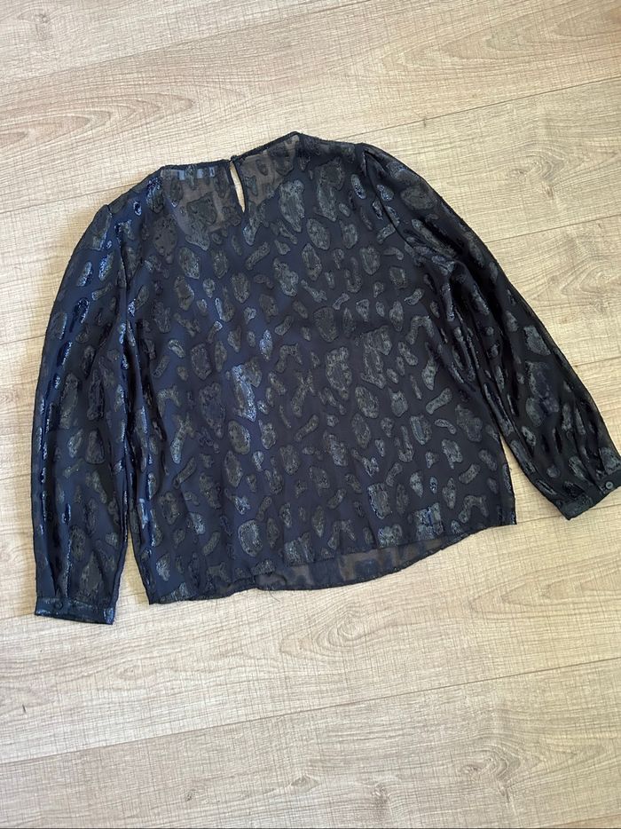 Blouse transparente noire et brillante Bisou’s Project taille L jamais portée - photo numéro 8