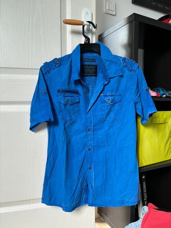 Chemise à manches courtes bleue Teddy Smith