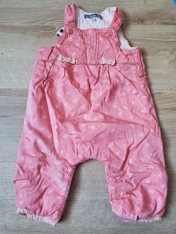 🌴 Combinaison salopette rose à motif sergent major taille 3 mois