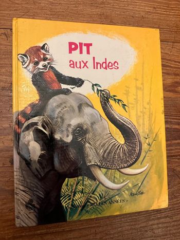 Livre ancien vintage Pit panda roux aux Indes Robert Dallet Lito Belles années album
