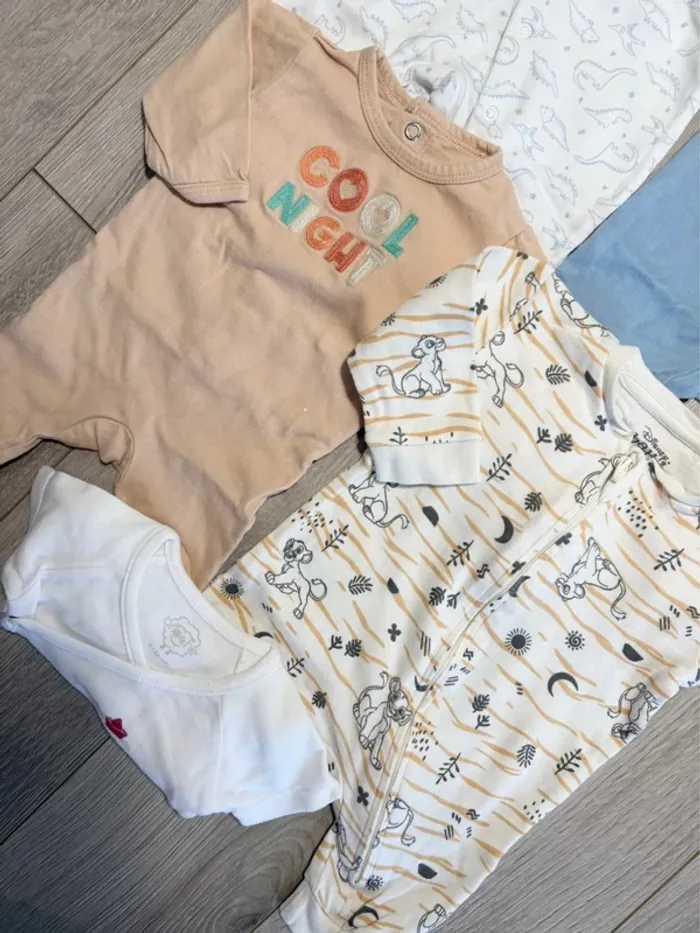 Lot pyjama coton 1mois garçon - photo numéro 2