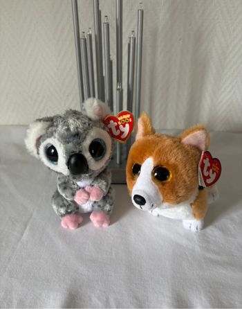 • Peluches ~ Karli le Koala & Colin le chien ~ Ty Beanie •