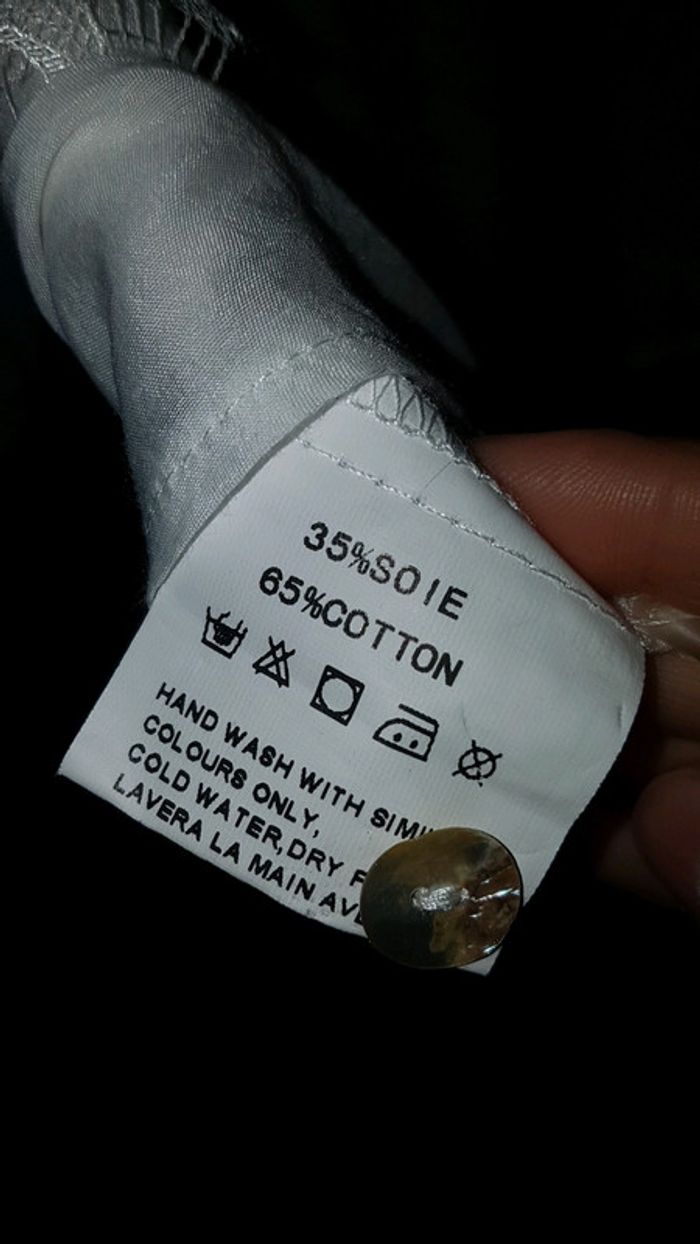 Chemisier dentelle 35% soie & 65% coton taille L T40 - photo numéro 3