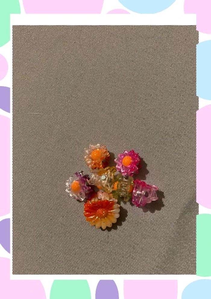 Lot de 5 pinces motif fleurs