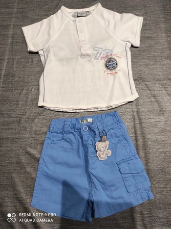 Short et t-shirt 6 mois