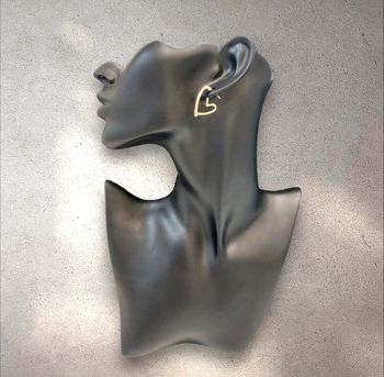 Boucles d'oreille cœurs dorées en acier inoxydable neuves