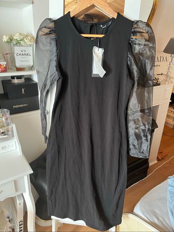 Robe chic bi matière noire organza transparent T.M neuve Only 🖤