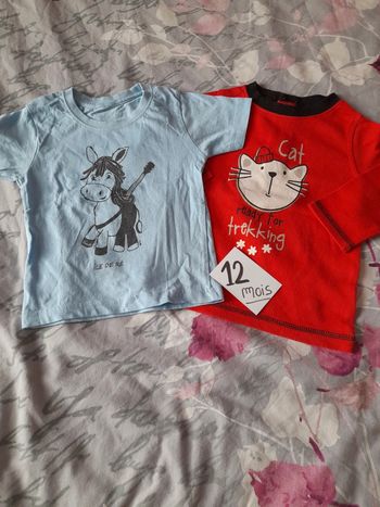 2 tee shirt 12 mois