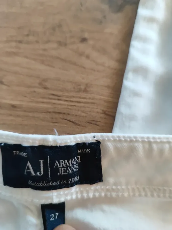 Jean Armani Jeans blanc - Taille S - photo numéro 7
