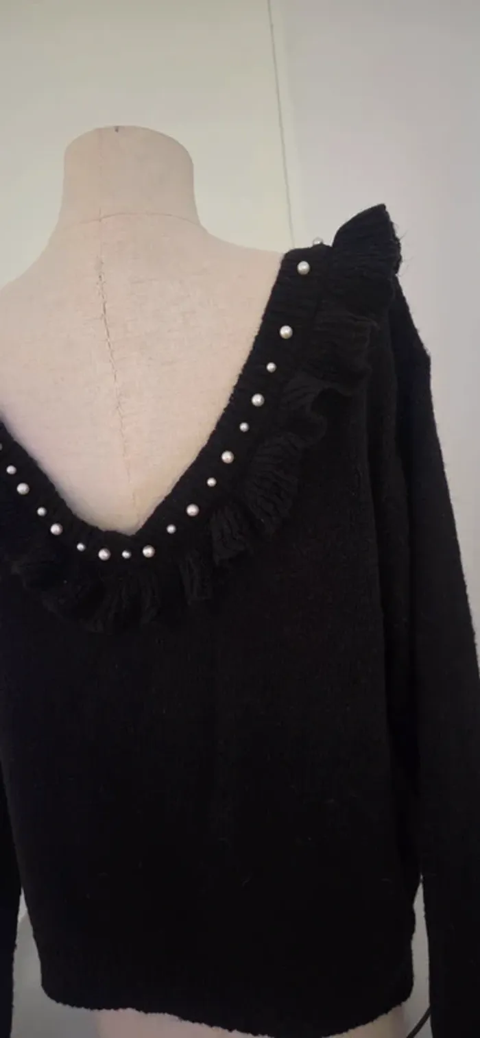 Pull Misskoo noir et perles - photo numéro 8