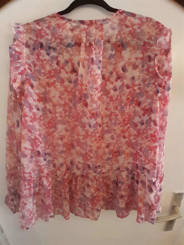 Superbe chemisier imprimé rose et bleu, taille L, Marque Kiabi - photo numéro 7
