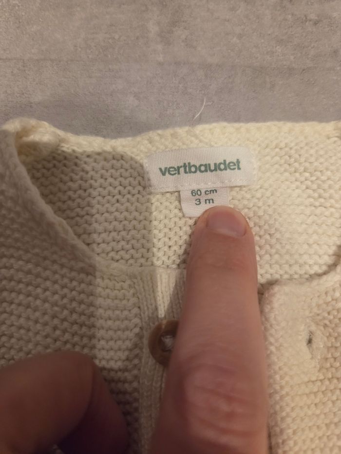 Gilet vertbaudet 3mois - photo numéro 3