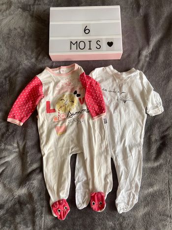 Lot de 2 pyjamas fins, Petit Béguin, 6 mois