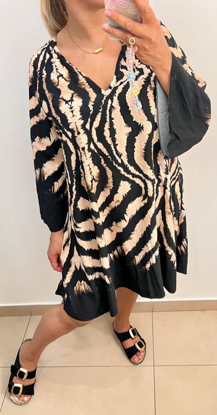 🌸Robe imprimée col v Taille unique - photo numéro 6