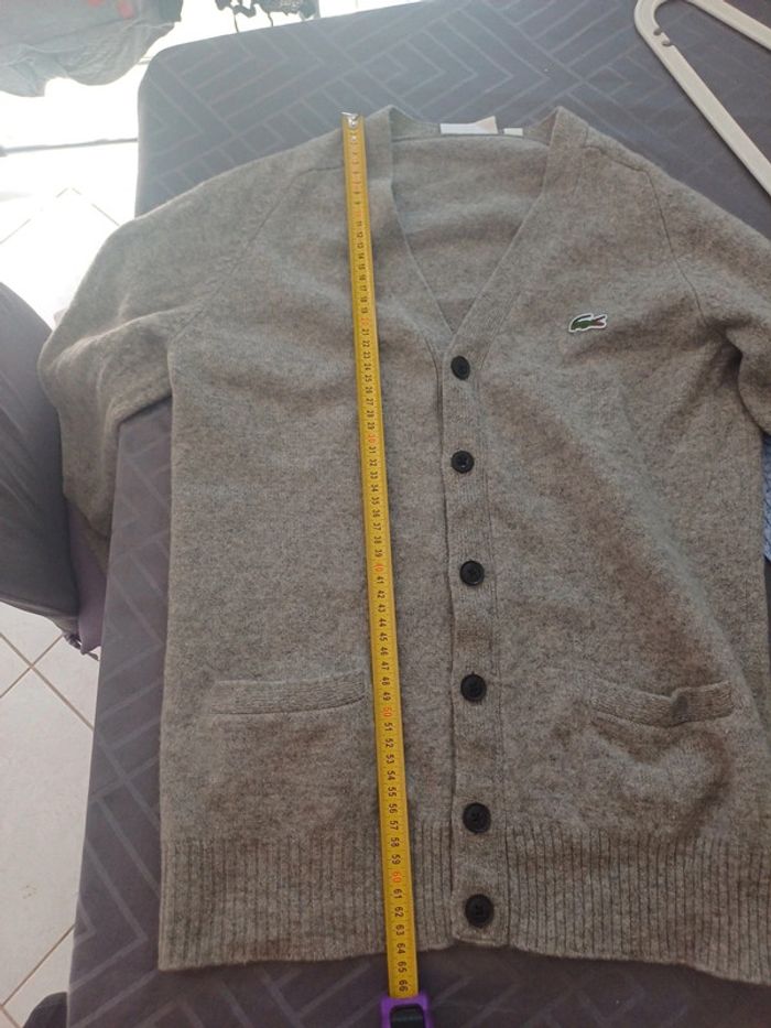 Gilet lacoste femme gris très bon état logo brodé vert taille XL - photo numéro 11