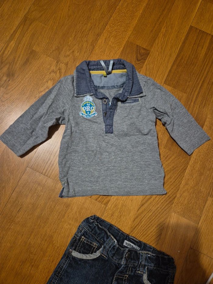 Ensemble jeans et polo taille 9 mois - photo numéro 3