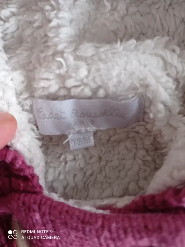 Veste chaude fushia Cadet Rousselle 18 mois - photo numéro 4