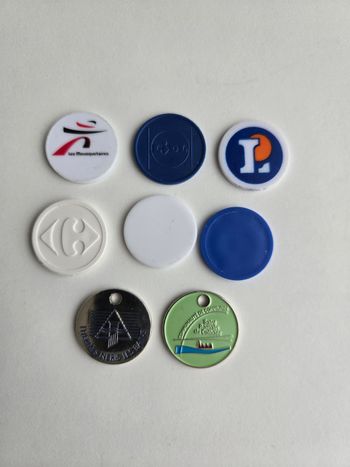 Lot de 8 jetons à caddie