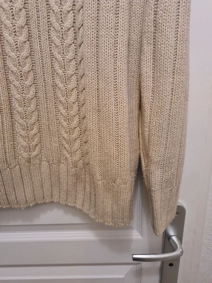 Pull torsades Celio beige - photo numéro 3