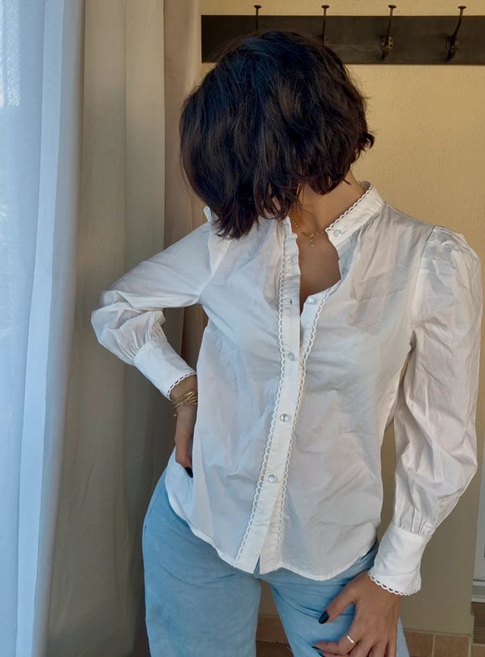Chemisier coton Blanc XS très bon état - photo numéro 3