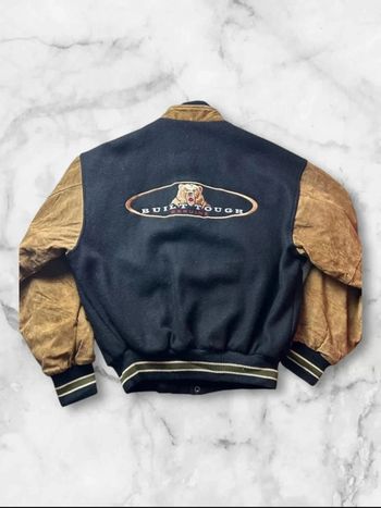 Teddy Varsity College Letterman Vintage “Bear Built Tough” Sumac Made in Canada