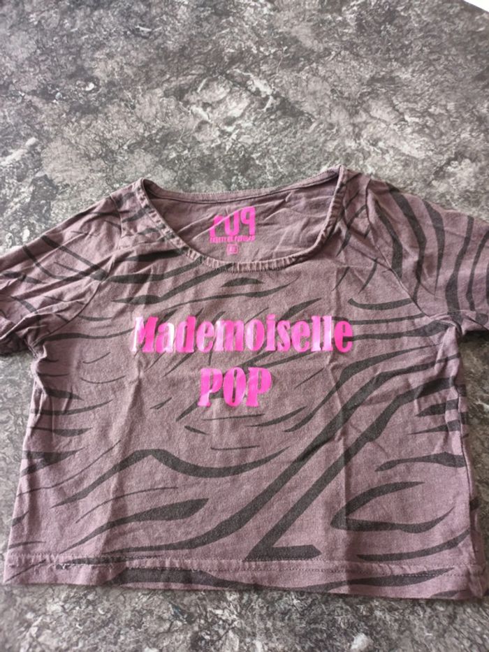 Tee-shirt marron et noir 8 ans